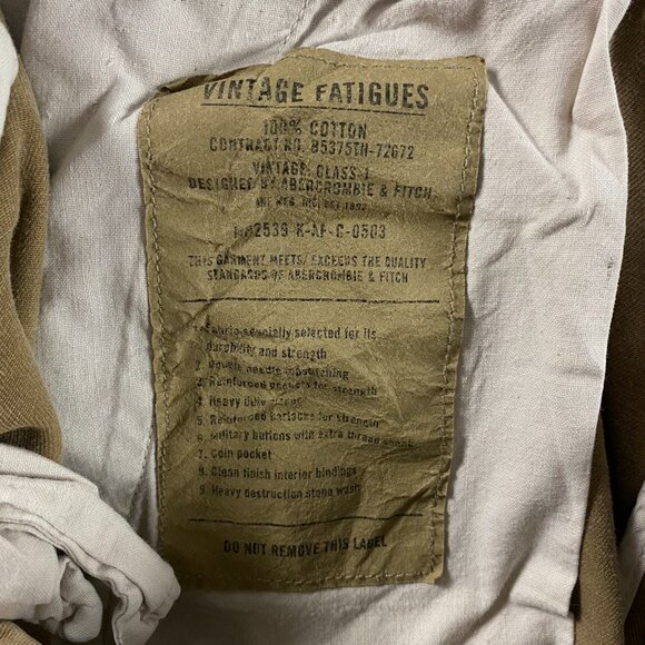 Abercrombie & Fitch Cargo Pants Vintage Fatigues Men 31 S Khaki Drawstring Baggy - Picture 9 of 14